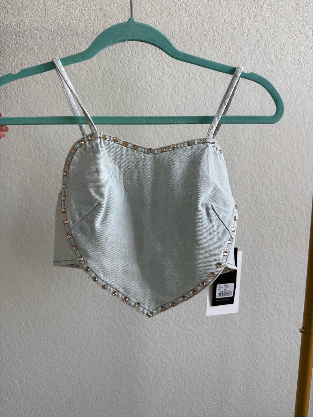 Denim Heart Backless Crop Top - Le Surf Blue